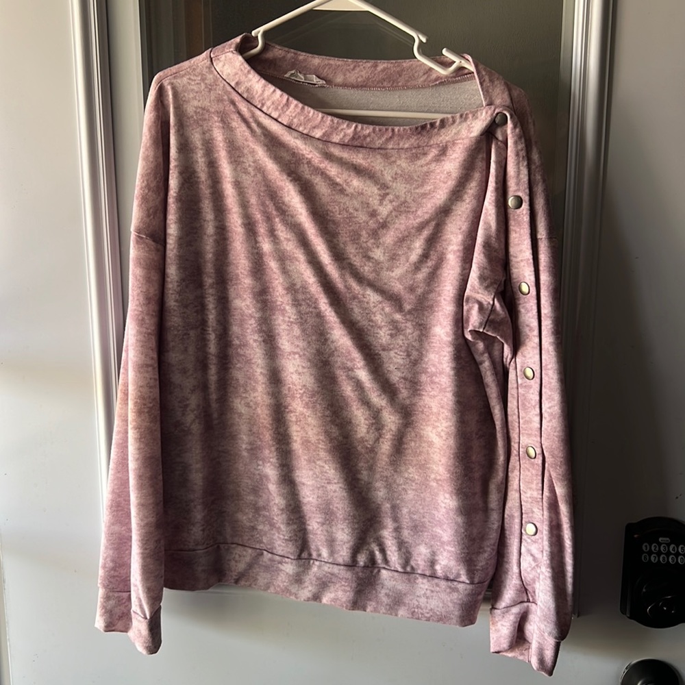 Pink off the shoulder sweater. In great condition